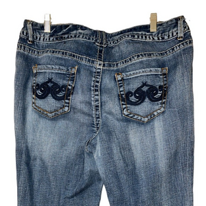 Lane Bryant‎ Women’s Straight Fit Stretch Jeans Embroidered Pockets Plus Size 18